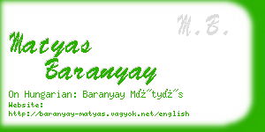 matyas baranyay business card